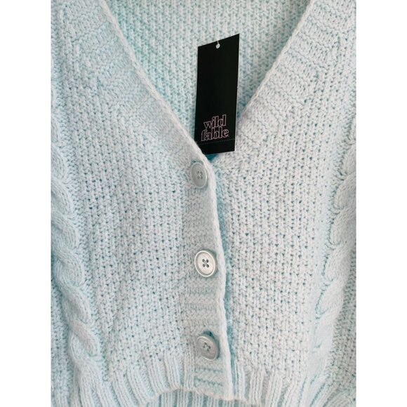 NWT Wild Fable blue knit cardigan junios size M - Picture 2 of 3